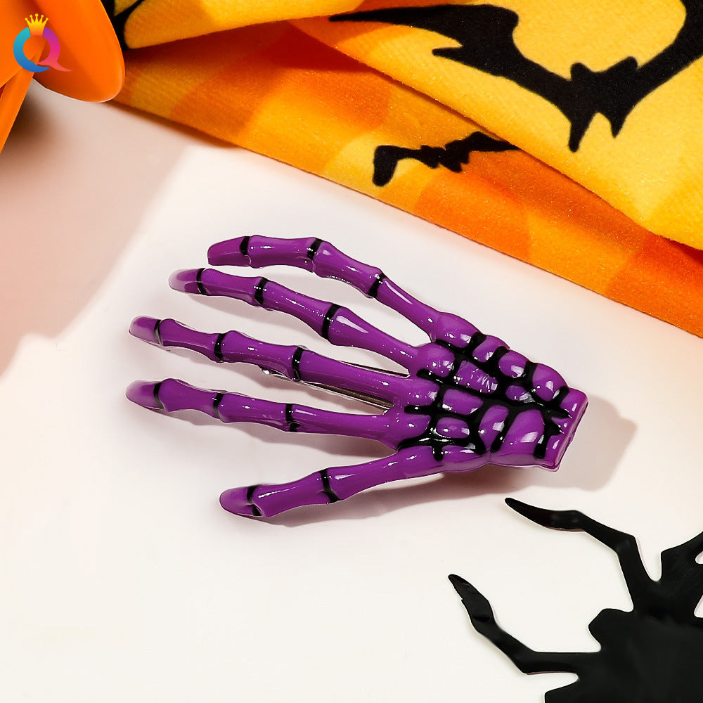 Wholesale Halloween Horror Ghost Claw Skeleton Hand Side Hair Clips